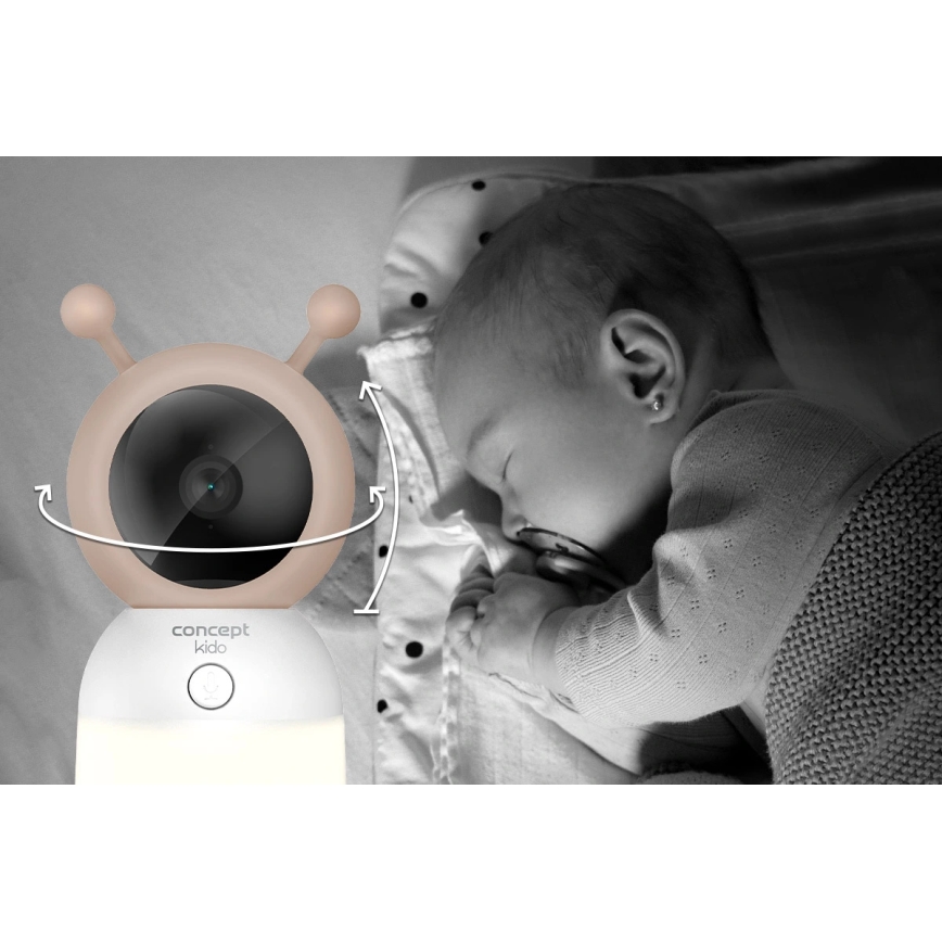 Concept KD4010 - Smart babymonitor med skärm och rörelsesensor SMART KIDO 4,5W/230V Wi-Fi beige
