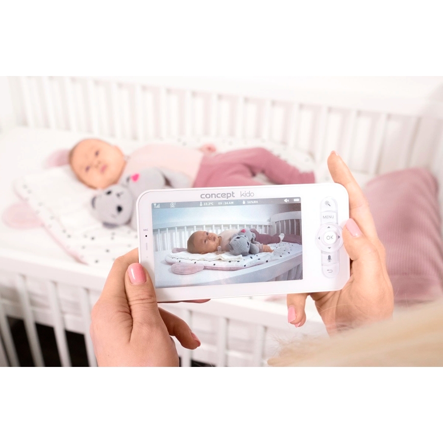 Concept KD4010 - Smart babymonitor med skärm och rörelsesensor SMART KIDO 4,5W/230V Wi-Fi beige