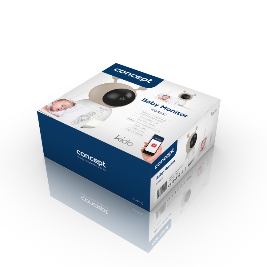 Concept KD4010 - Smart babymonitor med skärm och rörelsesensor SMART KIDO 4,5W/230V Wi-Fi beige