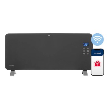 Concept KS4100 - Smart elektrisk direktvärmare/konvektor 1000/2000W Wi-Fi IP24 grå