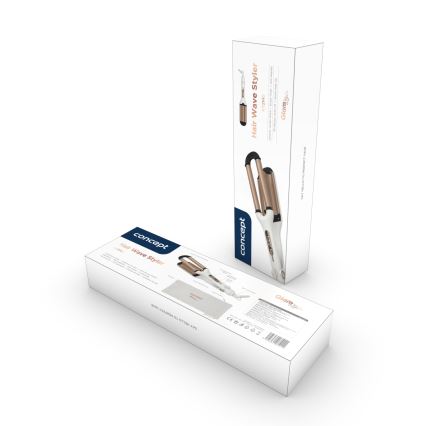 Concept KT2140 - Locktång med tre fat GLAM STYLE 100W/230V vit/roséguld