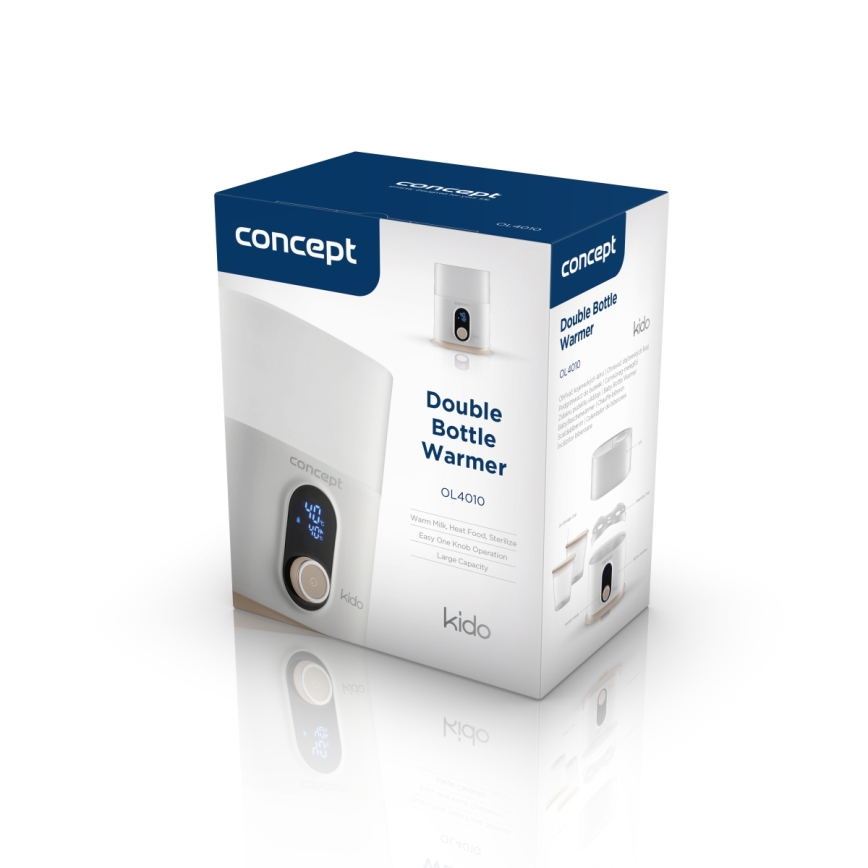 Concept OL4010 - KIDO 3-i-1 nappflaskvärmare 200 W/230 V vit