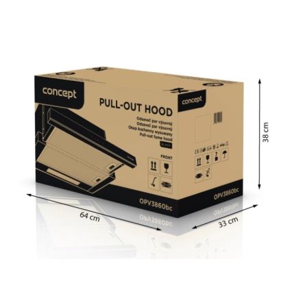 Concept OPV3860bc - Utdragbar köksfläkt 60 cm svart