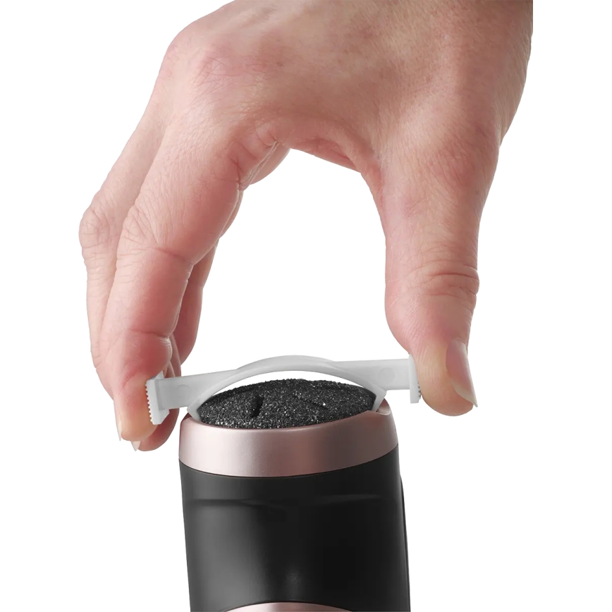 Concept PN3020 - Elektrisk fotfil för hälar PERFECT SKIN 5 V 1200 mAh IPX6 svart/roséguld