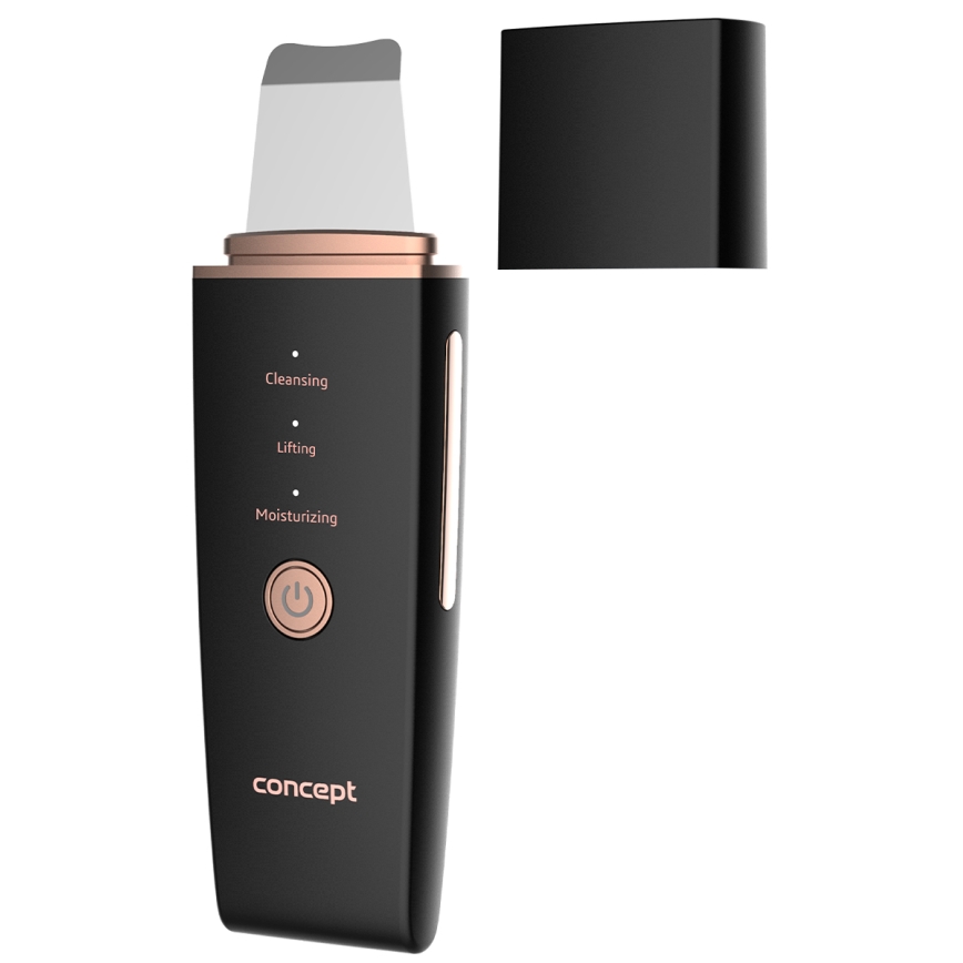 Concept PO2060 - Cosmetic ultrasonic spatula PERFECT SKIN 3,5W/5V USB 500 mAh IPX6 svart