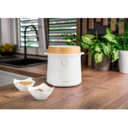 Concept RE3030 - Digital riskokare 2 i 1 380W/230V 1,5 l vit/trädekor