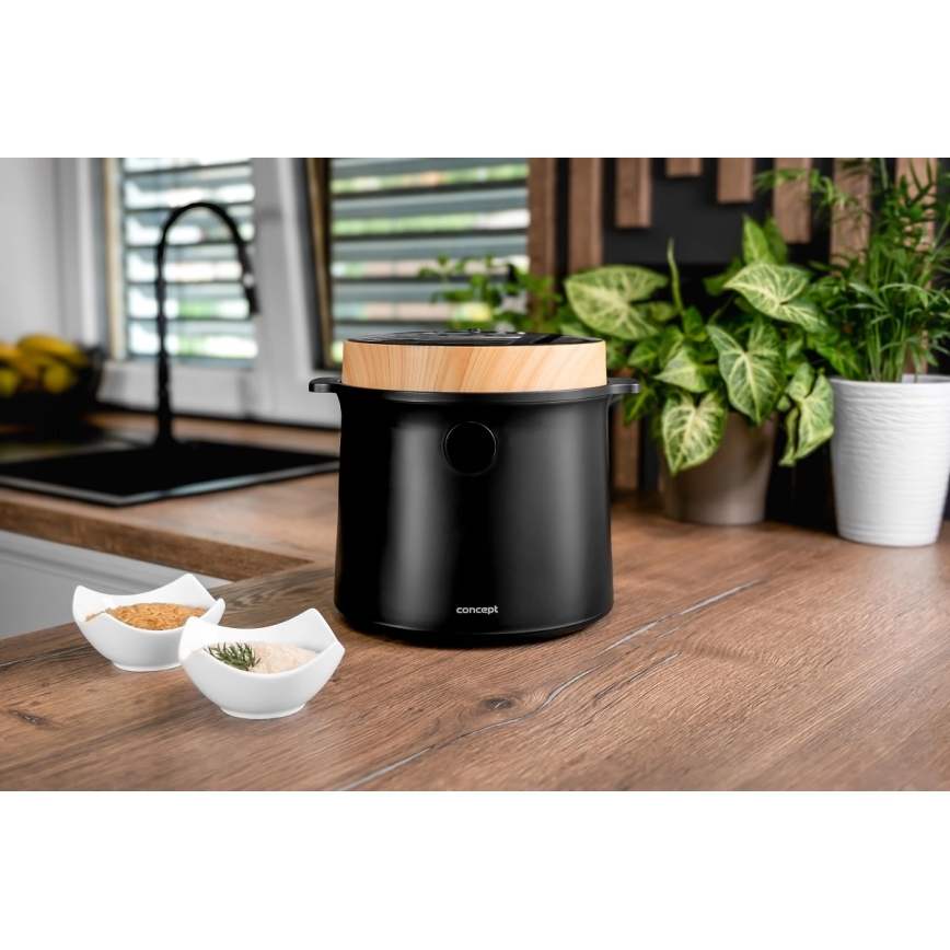 Concept RE4040 - Digital riskokare 2 i 1 450W/230V 2 l svart/trädekor