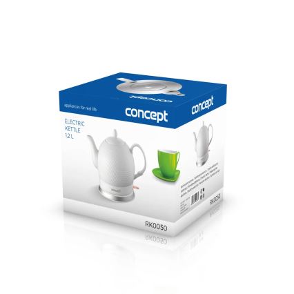 Concept RK0050 - Snabbkokande vattenkokare 1,2 l 1000W/230V vit/keramik