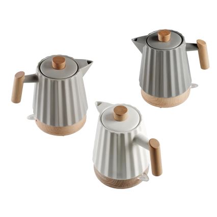 Concept RK0090 - Snabbkokande vattenkokare 1,5 l 1500 W/230 V vit/trädekor/keramik