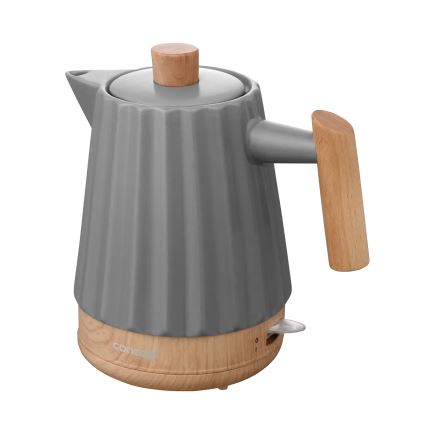 Concept RK0092 - Vattenkokare 1,5 l 1500W/230V mörkgrå/trädekor/keramik