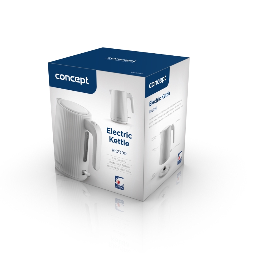 Concept RK2390 - Elektrisk vattenkokare 1,7 l, 2200 W/230 V, vit