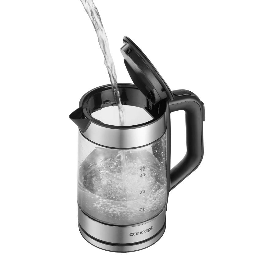Concept RK4067 - Snabb vattenkokare med temperaturreglering, 1,7 l, 2200 W/230 V, rostfritt stål
