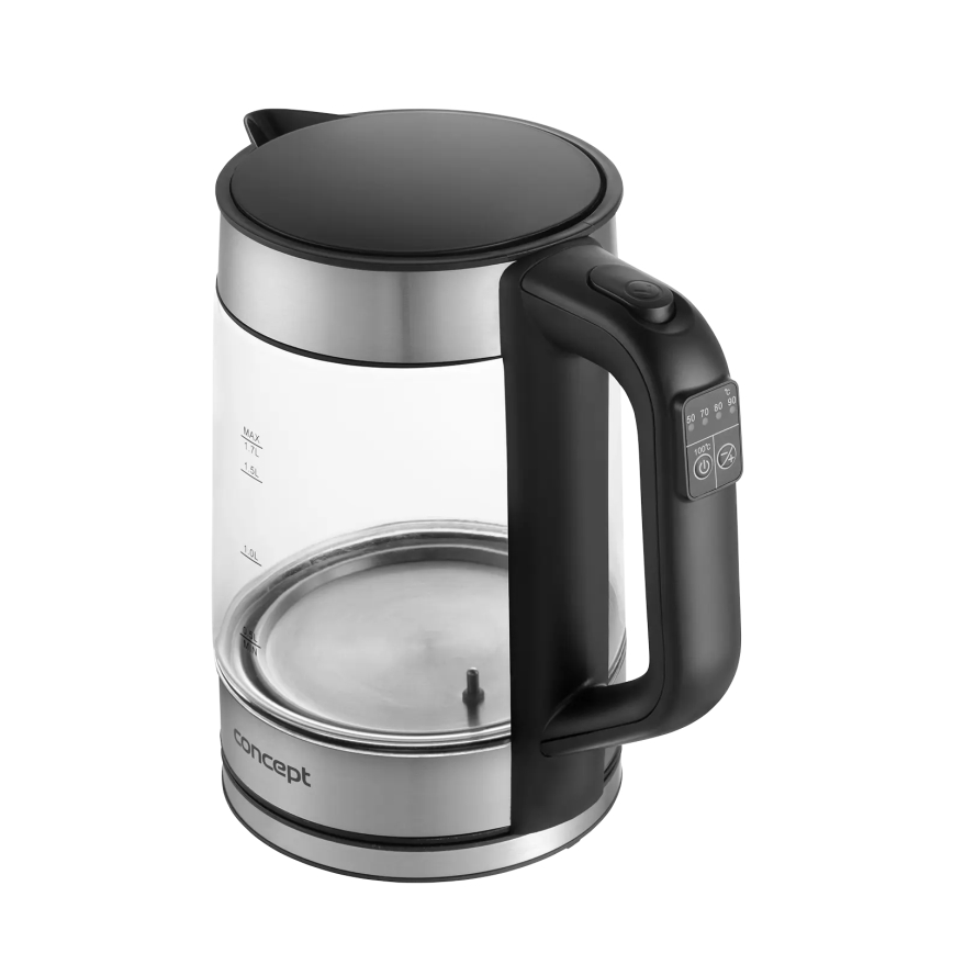 Concept RK4067 - Snabb vattenkokare med temperaturreglering, 1,7 l, 2200 W/230 V, rostfritt stål