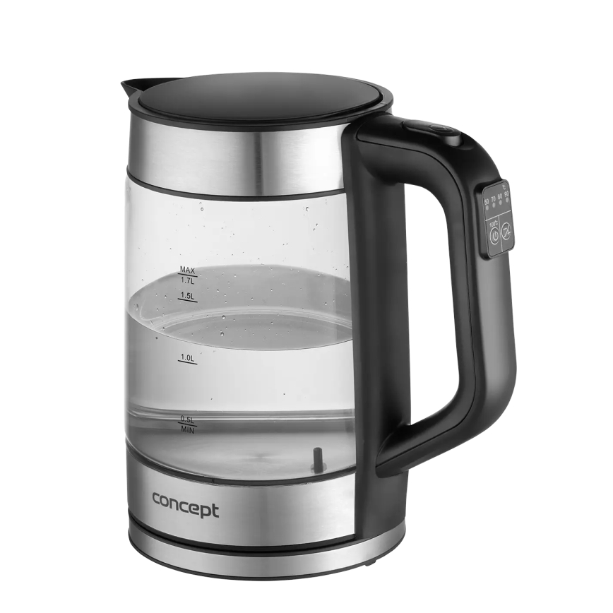 Concept RK4067 - Snabb vattenkokare med temperaturreglering, 1,7 l, 2200 W/230 V, rostfritt stål