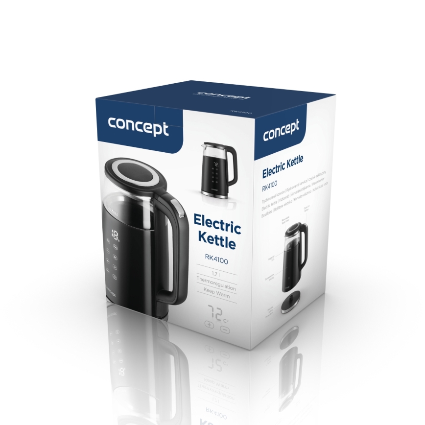 Concept RK4100 - Vattenkokare med temperaturreglering 1,7 l, 2200 W/230 V, svart