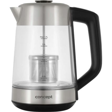 Concept RK4190 - Elektrisk vattenkokare med temperaturreglering och inbyggt filter 1,7 l 2200W/230V rostfri