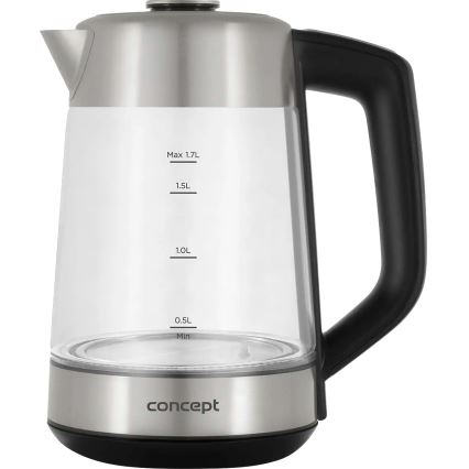 Concept RK4190 - Elektrisk vattenkokare med temperaturreglering och inbyggt filter 1,7 l 2200W/230V rostfri