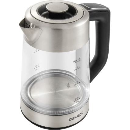 Concept RK4190 - Elektrisk vattenkokare med temperaturreglering och inbyggt filter 1,7 l 2200W/230V rostfri