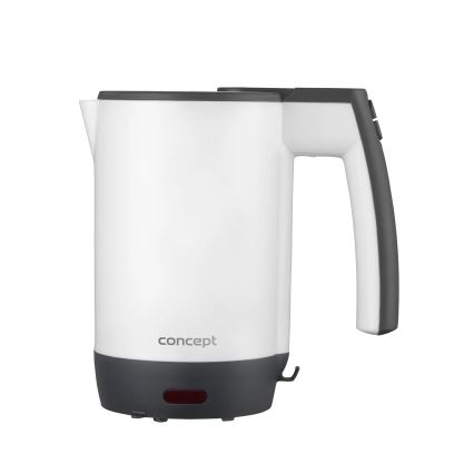 Concept RK7030 - Resevattenkokare 0,5 l 1080 W/230 V grå/vit + 2 koppar