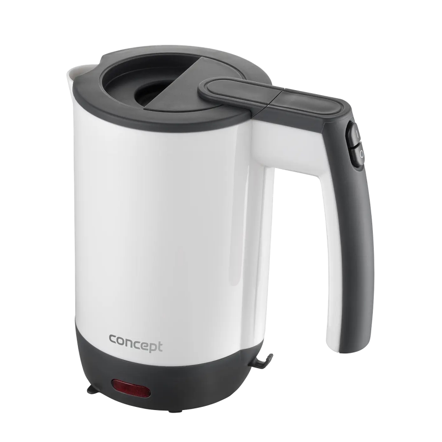 Concept RK7030 - Resevattenkokare 0,5 l 1080 W/230 V grå/vit + 2 koppar