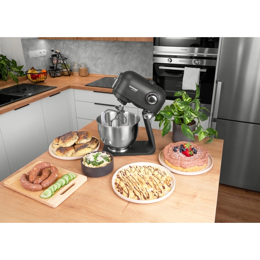 Concept RM8000 - Köksmaskin med rostfri skål 1200W/230V svart