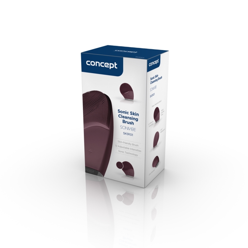Concept SK9101 - Ansiktsrengöringsborste SONIVIBE 2W/5V 250 mAh IPX7, röd