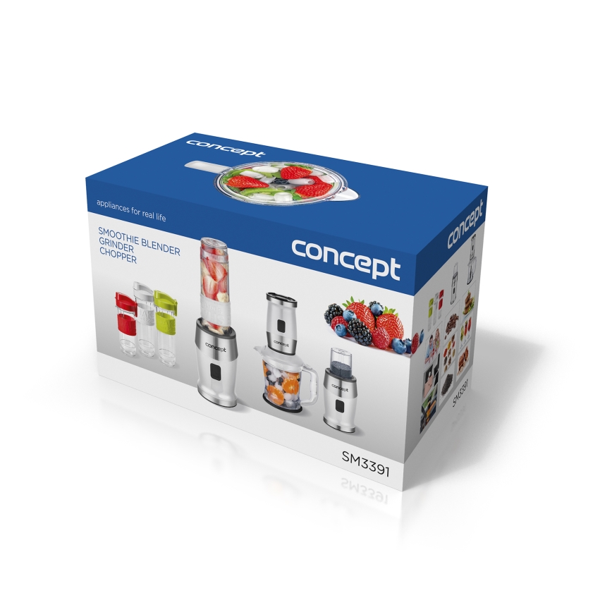 Concept SM3391 - Smoothie-blandare med tillbehör 700W/230V vit