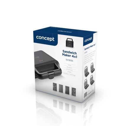 Concept SV3055 - Sandwich järn 04.01.2001 700W/230V svart