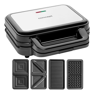 Concept SV3070 - XXL brödrost 4-i-1 900W/230V svart/rostfritt stål