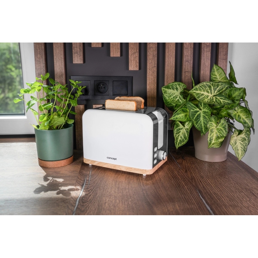 Concept TE2015 - Brödrost med två fack 930W/230V vit