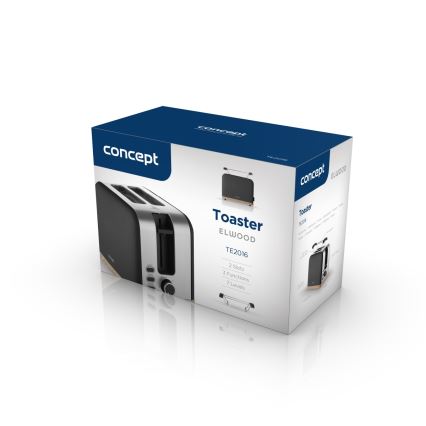 Concept TE2016 - Brödrost med två fack och uppvärmningsgaller 930W/230V svart