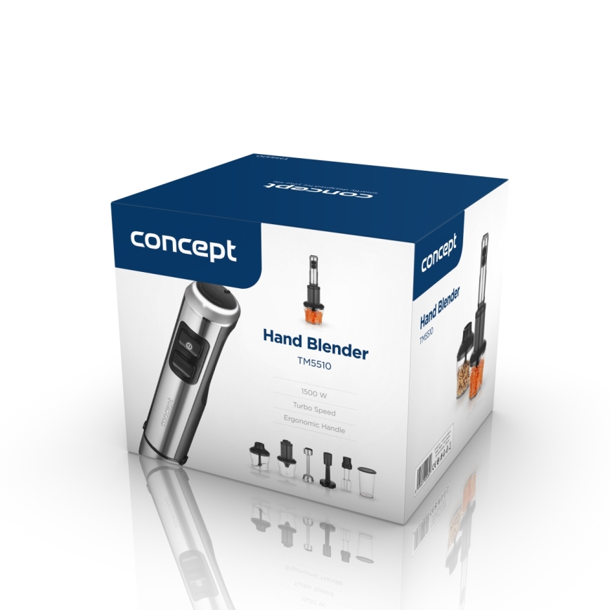 Concept TM5510 - Stavmixer med tillbehör 1500W/230V svart/rostfri