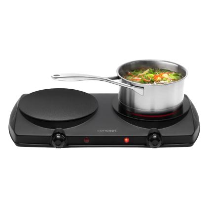 Concept VE3060 - Dubbel kokplatta 2500W/230V svart