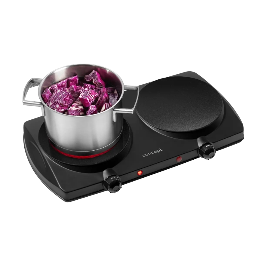 Concept VE3060 - Dubbel kokplatta 2500W/230V svart