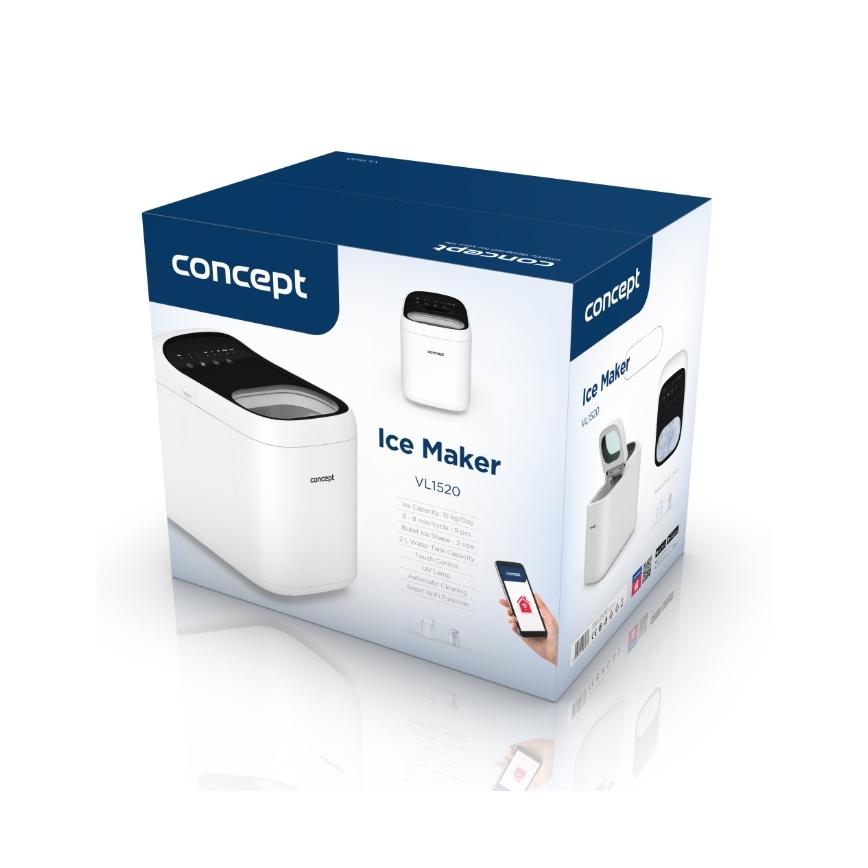 Concept VL1520 - Ismaskin 150W/230V Wi-Fi vit