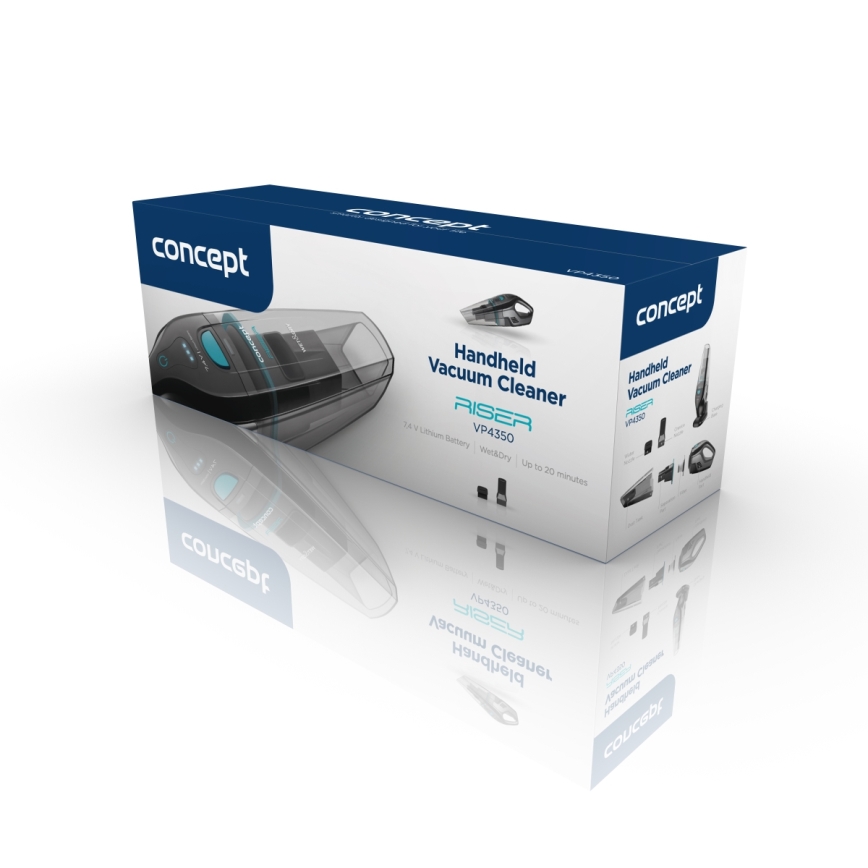 Concept VP4350 - Handhållen dammsugare Våt & Torr RISER 50W/7,4V 2200 mAh svart