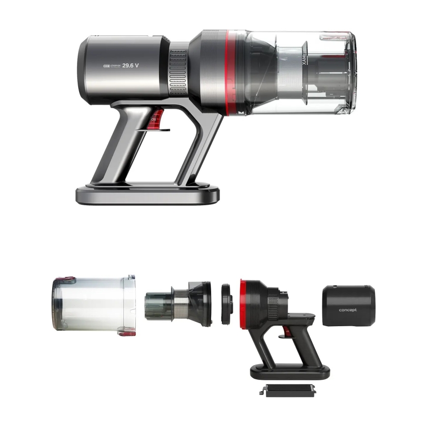 Concept VP6150 - Stavdammsugare 3-i-1 ULTIMAT UV-KRAFT 500W/29,6V 2200 mAh svart