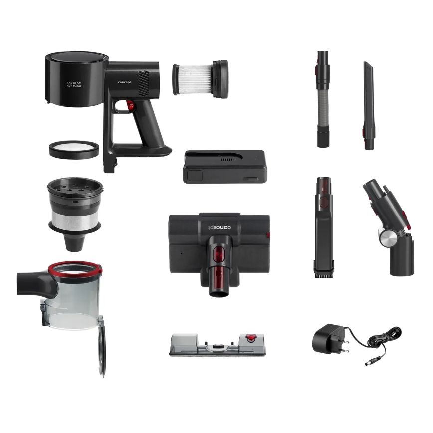 Concept VP6300 - Stavdammsugare 5-i-1 ULTIMATE COMPLETE PRO 500 W/25,9 V 2500 mAh svart