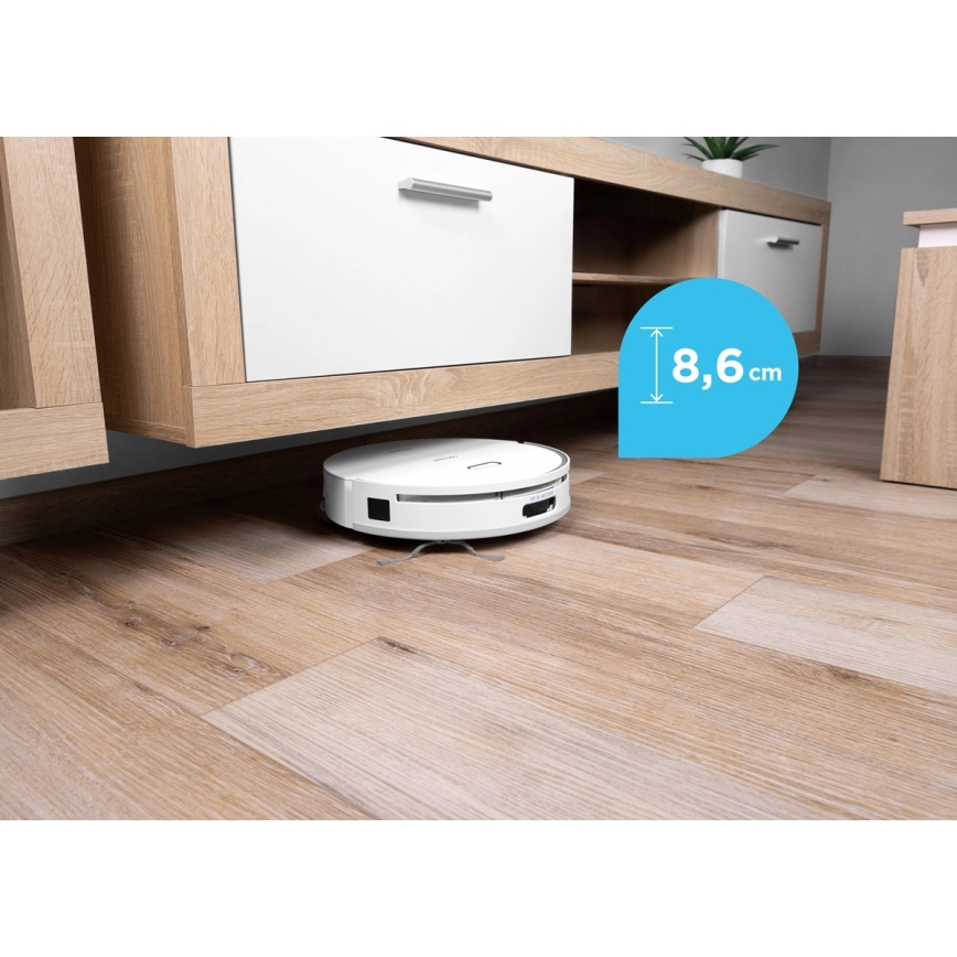 Concept VR4050 - Smart robotdammsugare med mopp 2-i-1 OPTIMUS AQUA PRO LASER 3D 600W/230V 5200 mAh Wi-Fi vit