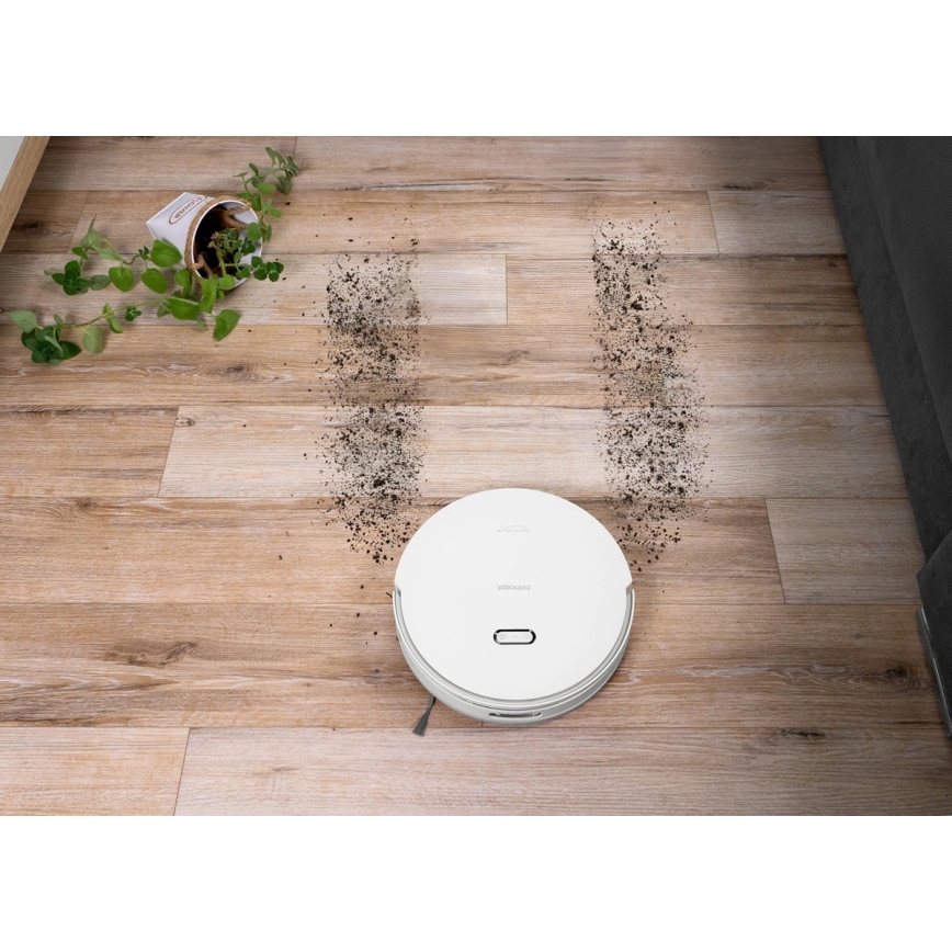 Concept VR4050 - Smart robotdammsugare med mopp 2-i-1 OPTIMUS AQUA PRO LASER 3D 600W/230V 5200 mAh Wi-Fi vit