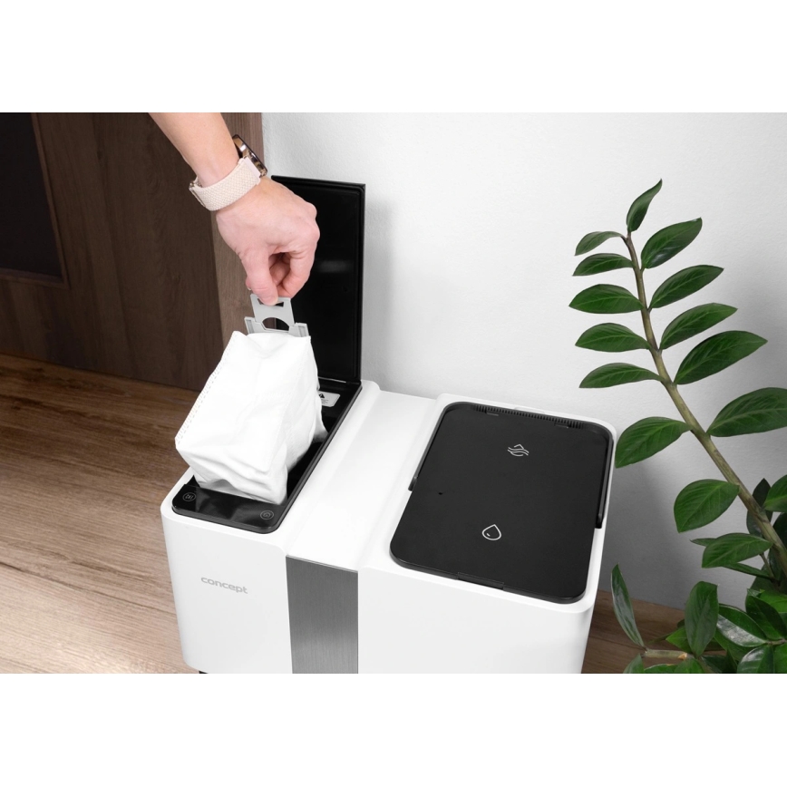 Concept VR4050 - Smart robotdammsugare med mopp 2-i-1 OPTIMUS AQUA PRO LASER 3D 600W/230V 5200 mAh Wi-Fi vit