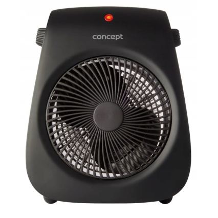 Concept vt7041 - Fläkt med värmeelement 1000/2000W/230V svart