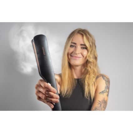 Concept VZ6010 - Steam hair straightener med LED display ELITE STEAM BOOST 54W/230V svart