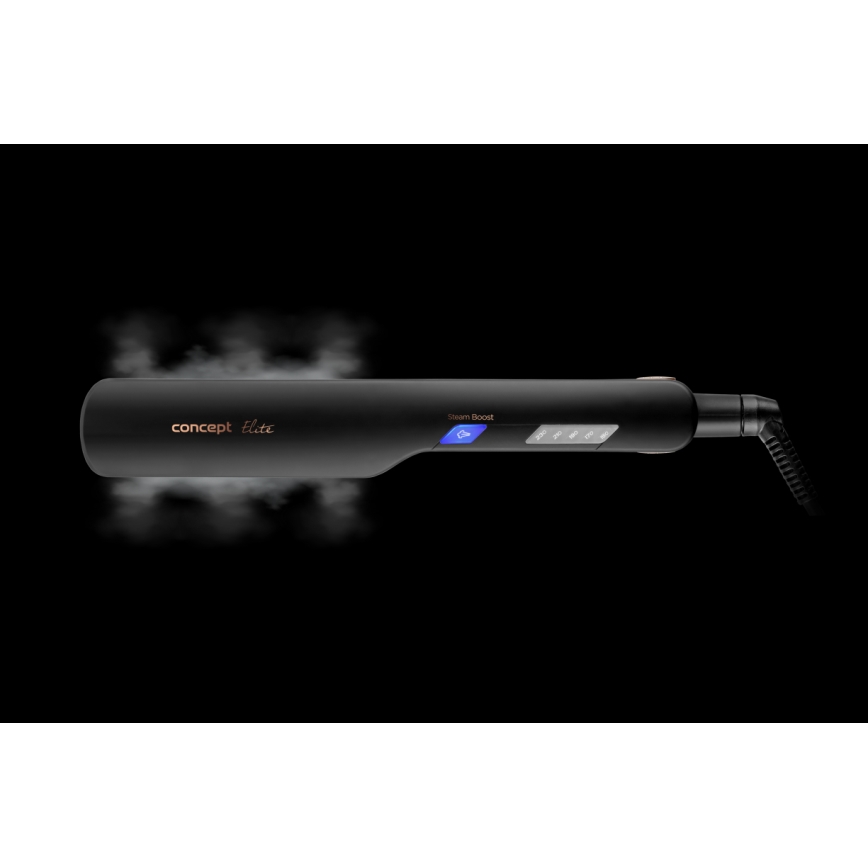 Concept VZ6010 - Steam hair straightener med LED display ELITE STEAM BOOST 54W/230V svart