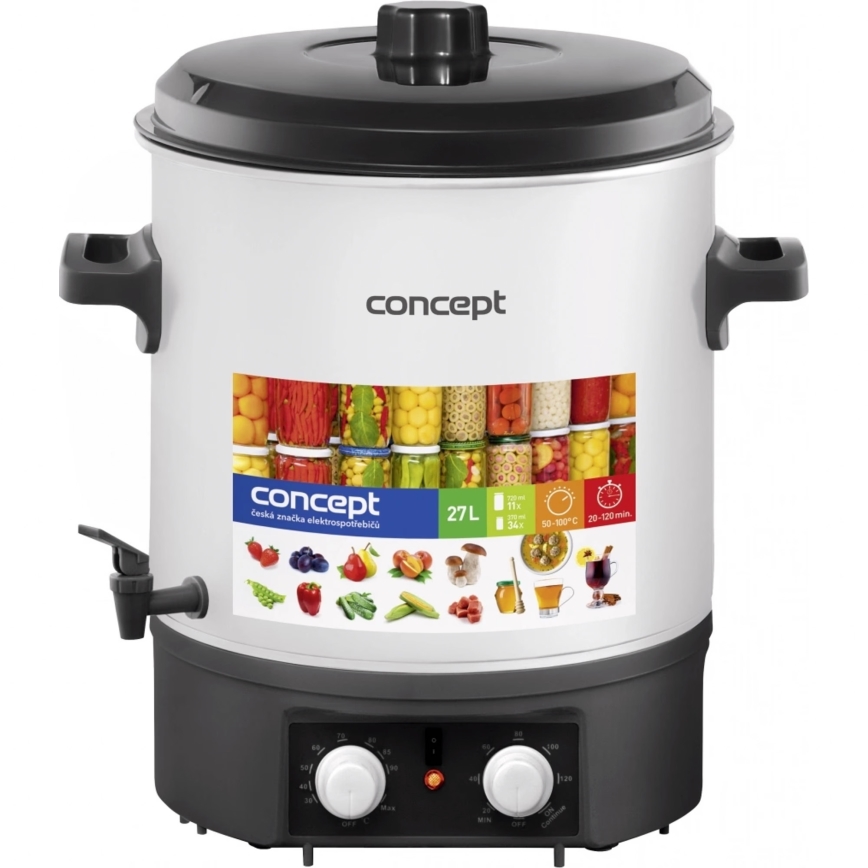 Concept ZH0030 - Konserveringspanna 27 l 2000W/230V vit/svart