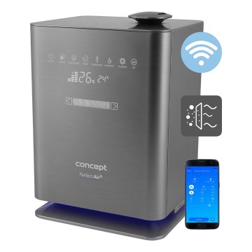 Concept ZV2021- Luftfuktare med aromadiffusor PERFECT AIR SMART 4,6 l 110W/230V Wi-Fi antracit + fjärrkontroll