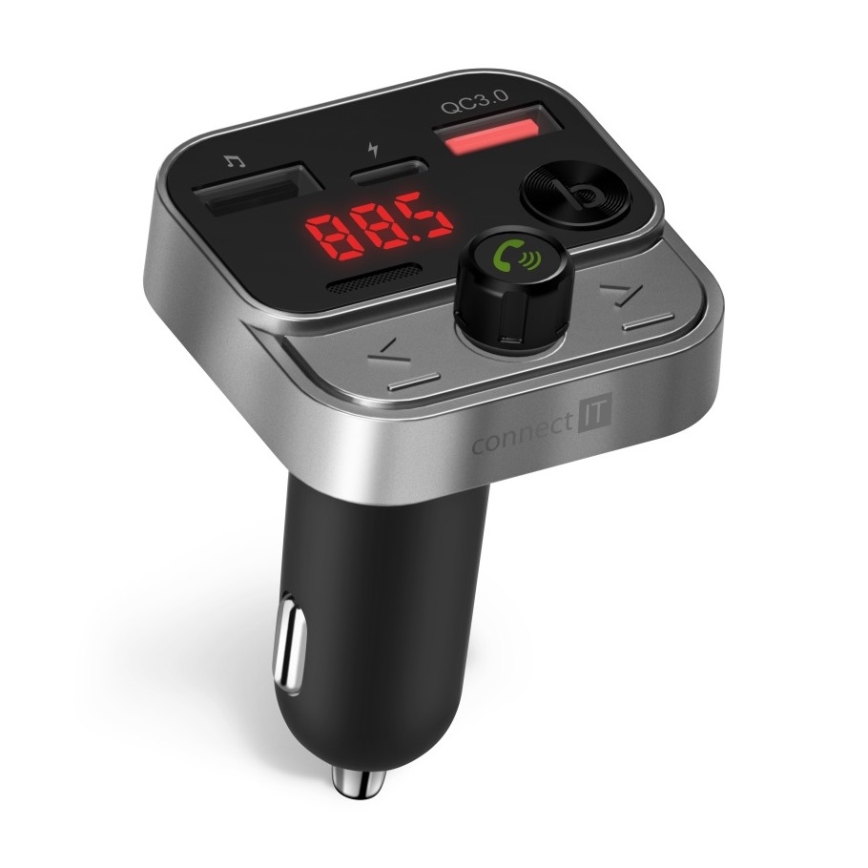CONNECT IT CCC-8900-AN - FM-sändare för bil med handsfree-funktion svart/silver