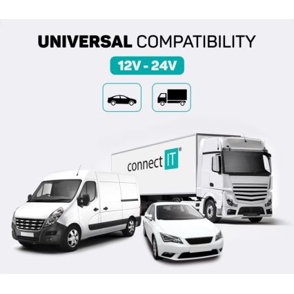 CONNECT IT CCC-9090-BK - LED RGB FM-bilsändare med handsfree-funktion svart