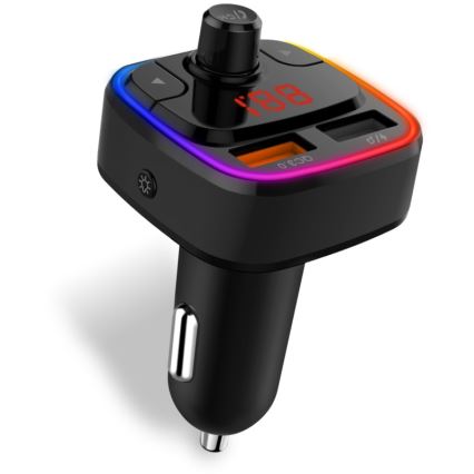 CONNECT IT CCC-9090-BK - LED RGB FM-bilsändare med handsfree-funktion svart