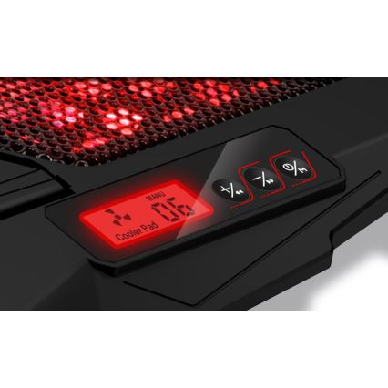 CONNECT IT CCP-2200-RD - Kylplatta för laptop 4x fläkt 2xUSB svart/röd